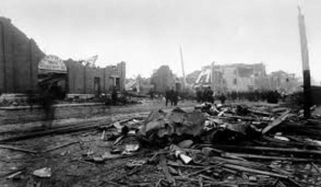 A tornado in Louisville, Kentucky kills 76 and injures 200