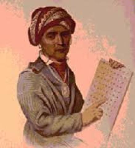 Sequoyah writes the Cherokee language