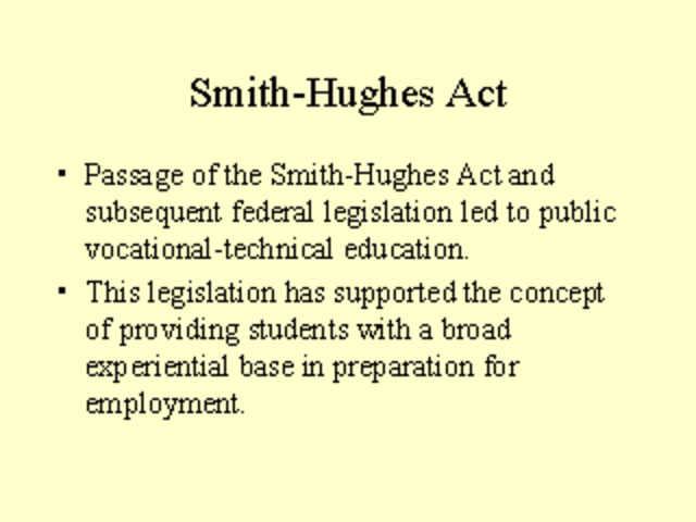 Smith Hughes Act