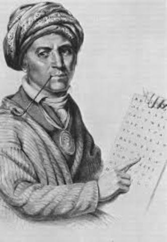 Sequoya writes the Cherokee language