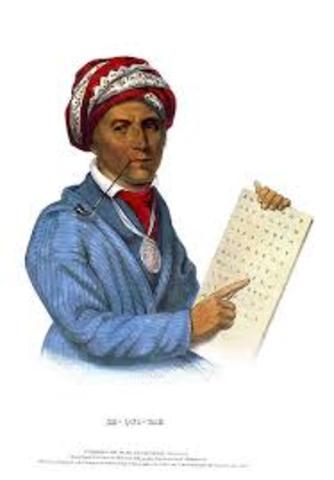 Sequoya writes the Cherokee language