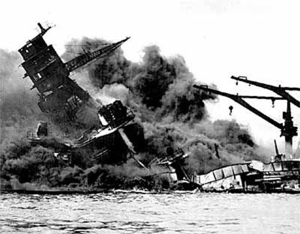 Japan attacks U.S. Pacific Fleet at Pear Harbor