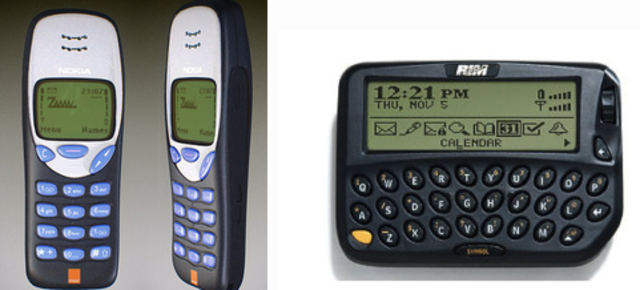 Nokia 3210 & Blackberry 850