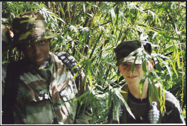 Asher plays war game