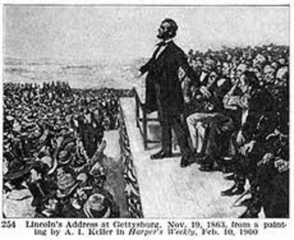 Lincoln delivers the Gettyburg Address