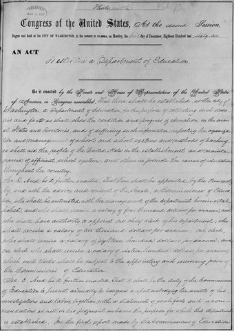 The Original Department of Education was created
