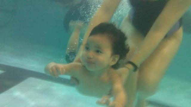 When I was two years, I learned to swim