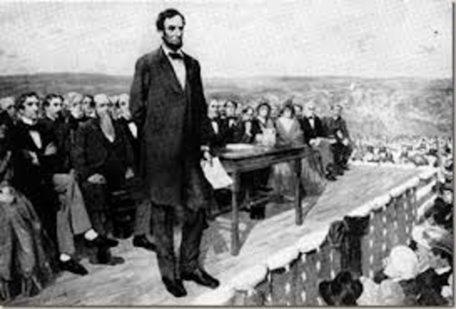 lincoln delivers the gettysburg address
