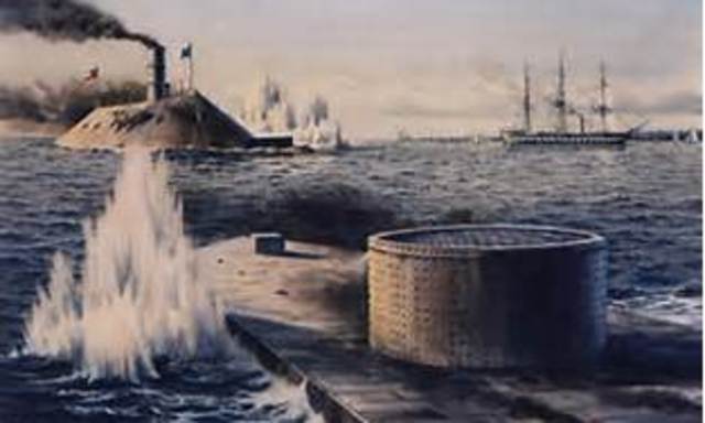 The Monitor battles the Merrimack