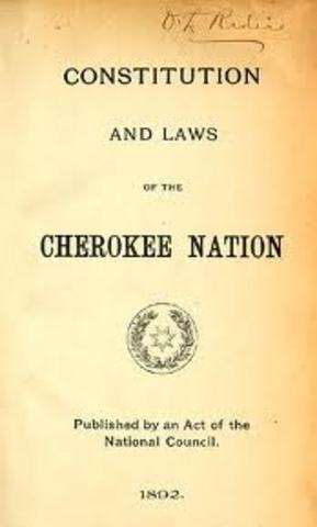 Cherokee Constitution was written