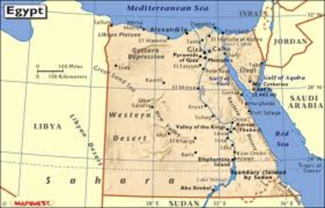 Egypt is part of many country's borders until they gain their liberty