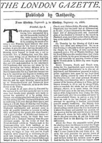 Newspapers are first published in London