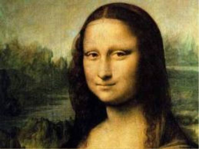 leonardo da vinci paints the Mona lisa