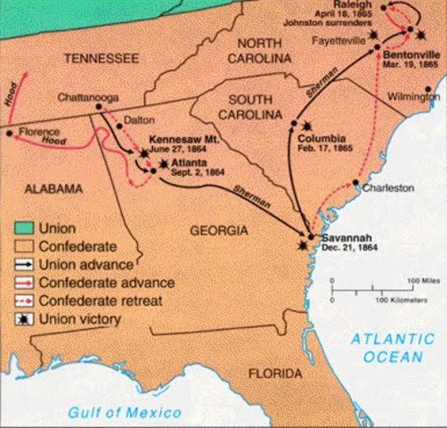 Sherman reaches the sea (Savannah) DIVIDING THE SOUTH