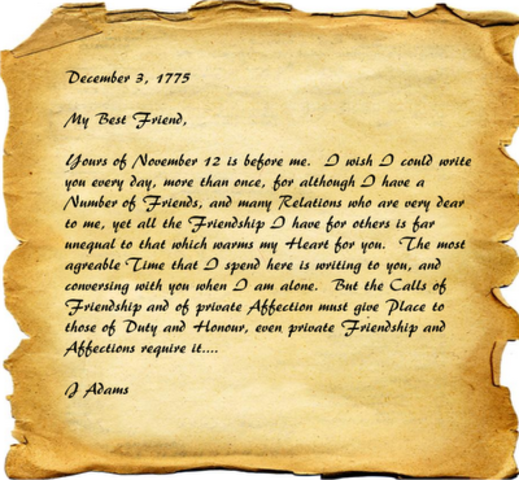 The Readings of  John Adam's letter to Abigail Adams