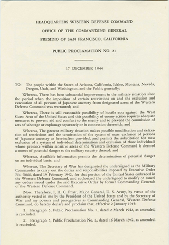 Issued Public Proclamation No. 21