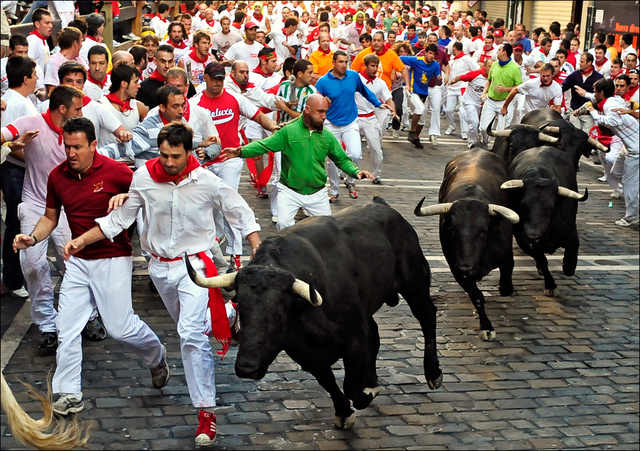 Run with the bulls in Pamplona