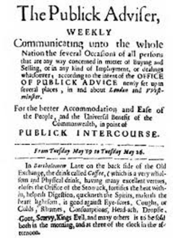 The First Ad for Coffee