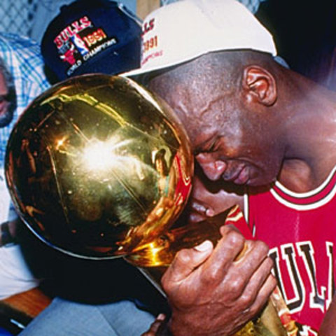 michael jordan wins first championship game