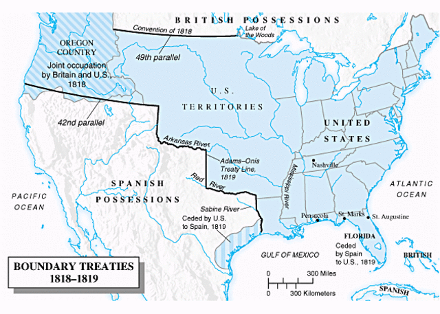 U.S. Boundary Settlements, 1818-1819