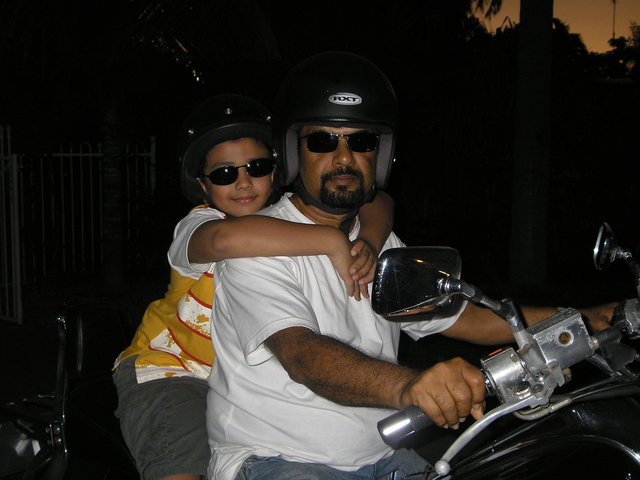 Harley with my Grandad.