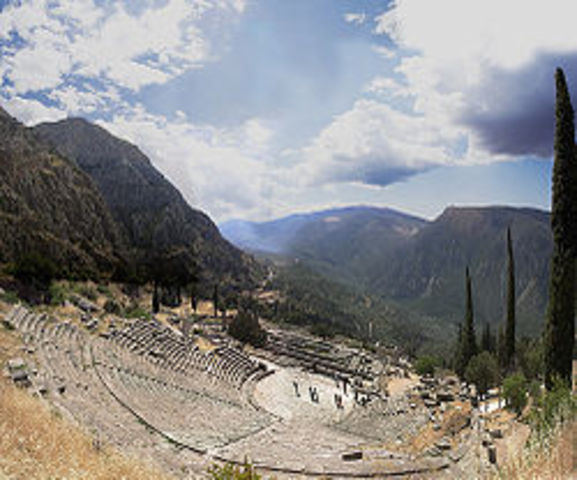 the temple of delphi is destroyed