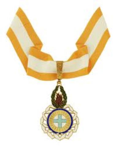 Condecorado com a Ordem da Liberdade