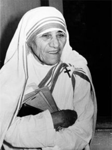 Teresa helps the sick and poor when she is the poor