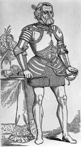 Hernando Cortez lands on Mexican coast