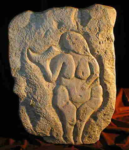 Woman Holding A Bison Horn