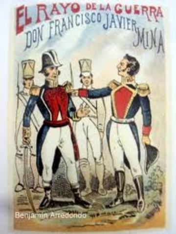 Fransisco Javier Mina se une al movimiento insurgente.