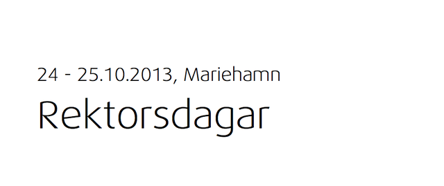 Bo pratar på Finska rektorsdagarna i Mariehamn