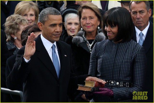 Barack Obama is sworn in as President