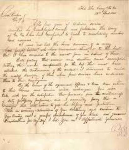 Grant sends a letter to Lee asking him to surrender