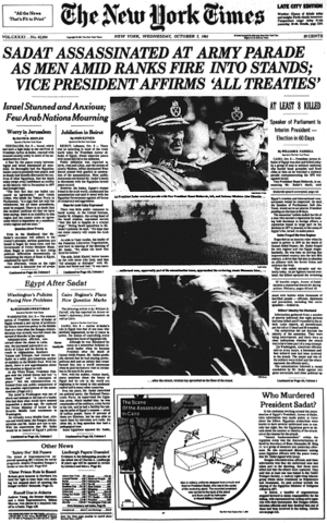 Anwar al-Sadat assassinated