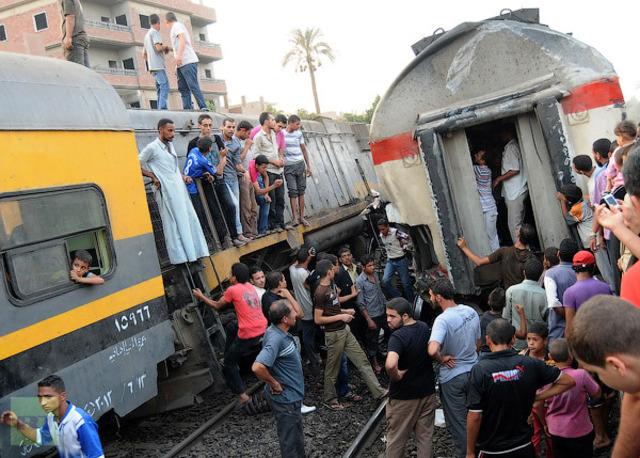 Train fire in Cairo