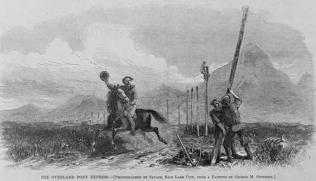 Telegraph Lines Meet in Salt Lake City