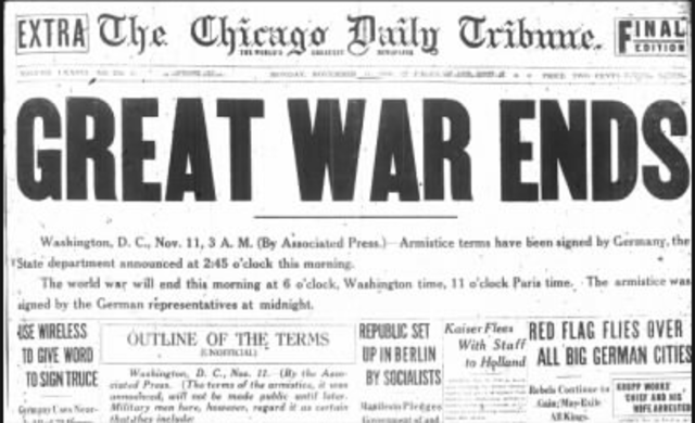 End of World War 1