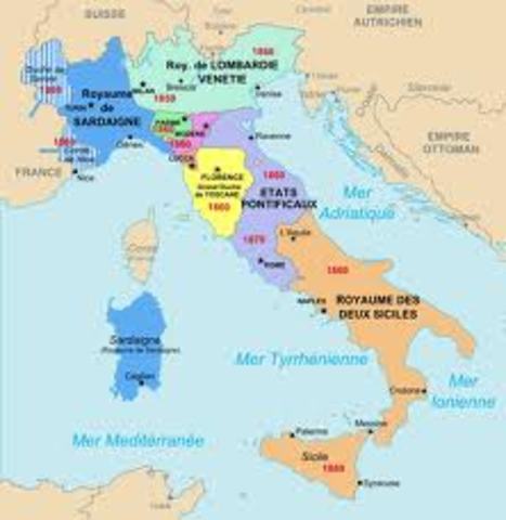 El Imperio austriaco pierde influencia sobre los estados alemanes y el norte de Italia.