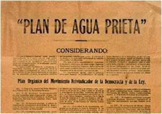 Obregón publicó el Plan de Agua Prieta