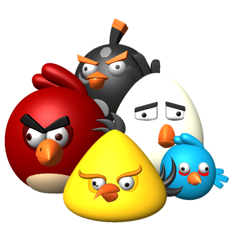 Runs into a group of angry birds.