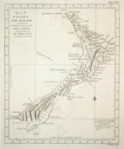 James cook maps New Zealand and Australia