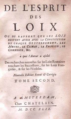 L'esprit ds lois Publication by Montesquieu
