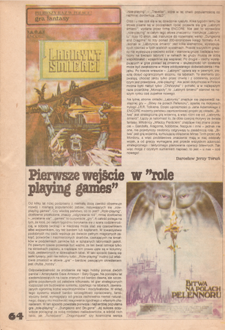 Pierwsze wejście w "role playing games"