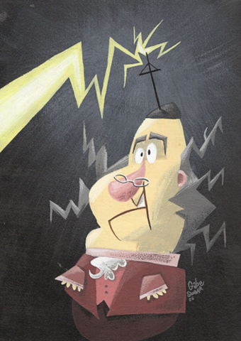 Benjamin Franklin invents the lightning rod