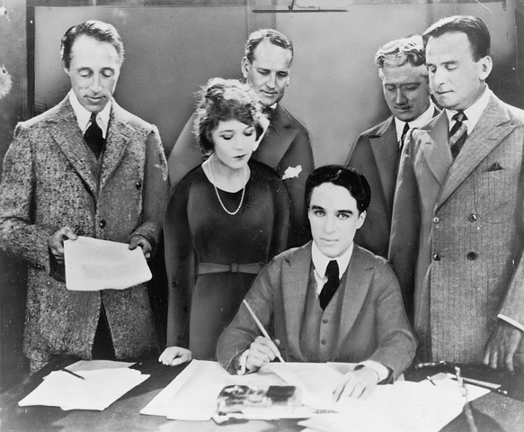 Charlie Chaplin, Douglas Fairbanks, D.W. Griffith, and Mary Pickford form United Artists.
