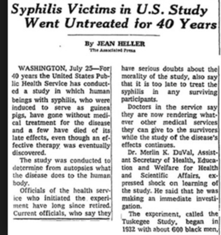 Washington Star publishes the story of the Tuskegee trial