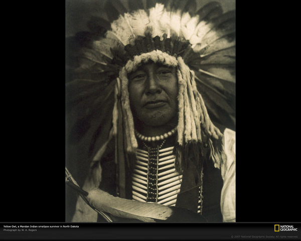 Lewis and Clark meet the Mandan Native Americans