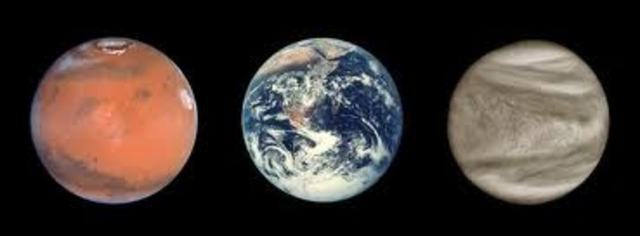 Venus, Earth and Mars