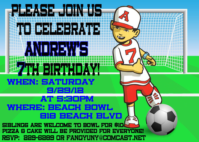 I had my 7th birthday at the bowling alley again